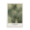 Map of Petersburg, North Dakota, 12 x 18 inch unframed archival matte print
