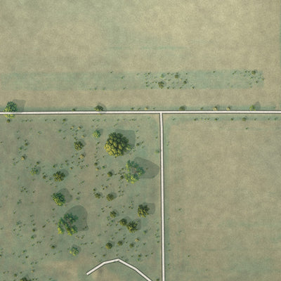 Second close-up of the map of Pettibone, North Dakota print showing more streets and buildings