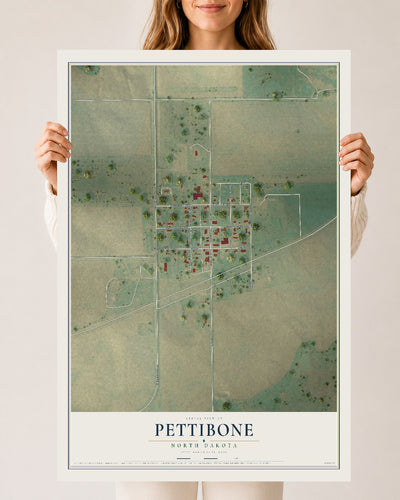 Map of Pettibone, North Dakota, 24 x 36 inch unframed archival matte print