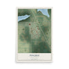 Map of Pingree, North Dakota, 12 x 18 inch unframed archival matte print