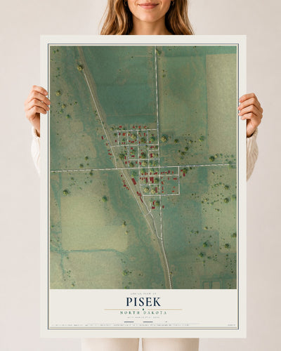 Map of Pisek, North Dakota, 24 x 36 inch unframed archival matte print
