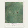 Porcupine, North Dakota map print, the full design