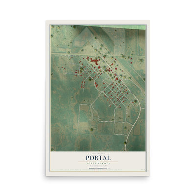 Map of Portal, North Dakota, 12 x 18 inch unframed archival matte print
