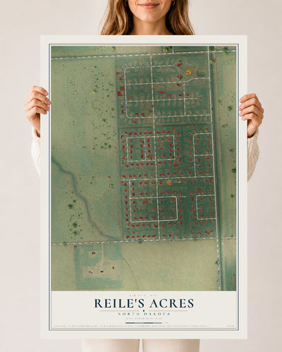 Map of Reile's Acres, North Dakota, 24 x 36 inch unframed archival matte print