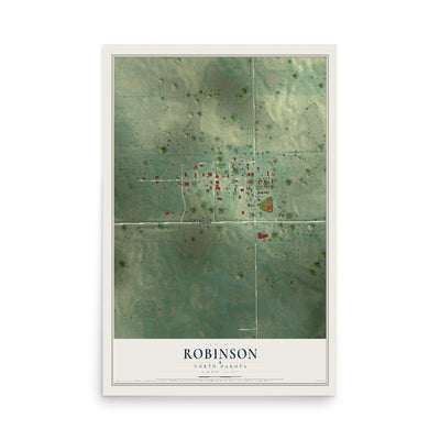 Map of Robinson, North Dakota, 12 x 18 inch unframed archival matte print