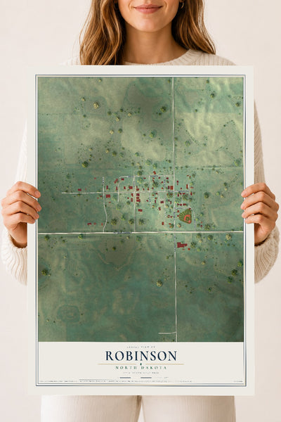 Map of Robinson, North Dakota, 18 x 24 inch unframed archival matte print