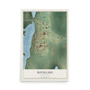Map of Rocklake, North Dakota, 12 x 18 inch unframed archival matte print