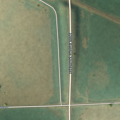 Second close-up of the map of Rogers, North Dakota print showing more streets and buildings
