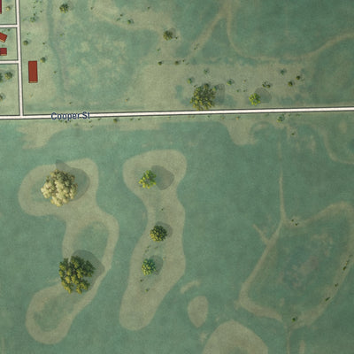Second close-up of the map of Rutland, North Dakota print showing more streets and buildings