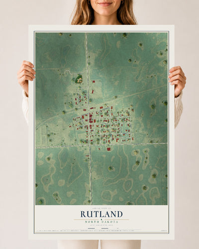 Map of Rutland, North Dakota, 24 x 36 inch unframed archival matte print