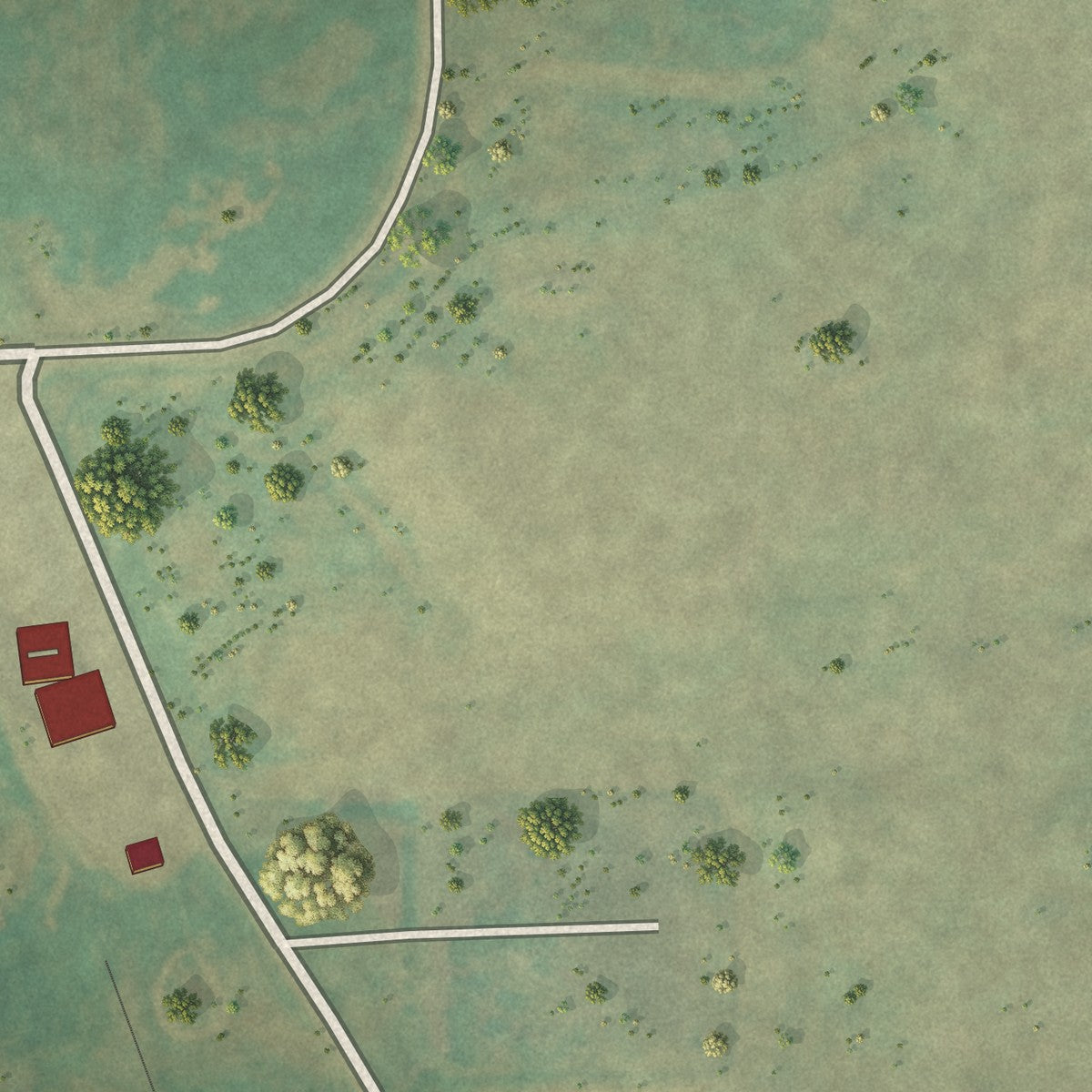 Second close-up of the map of Sarles, North Dakota print showing more streets and buildings