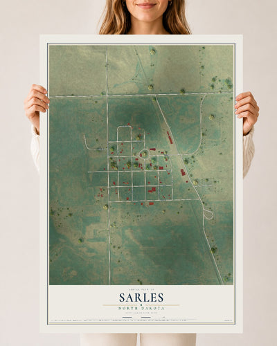 Map of Sarles, North Dakota, 24 x 36 inch unframed archival matte print