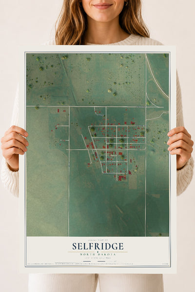 Map of Selfridge, North Dakota, 18 x 24 inch unframed archival matte print