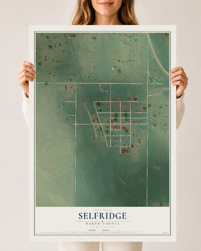 Map of Selfridge, North Dakota, 24 x 36 inch unframed archival matte print