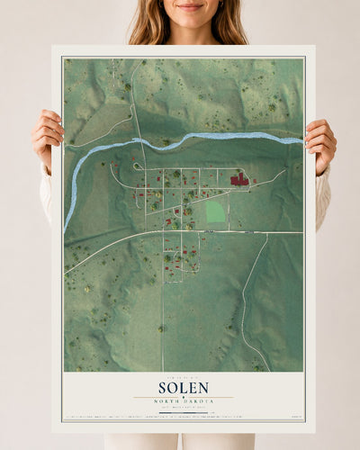Map of Solen, North Dakota, 24 x 36 inch unframed archival matte print