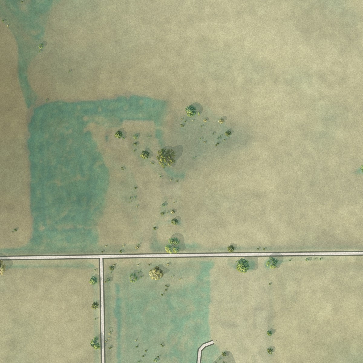 Second close-up of the map of Starkweather, North Dakota print showing more streets and buildings