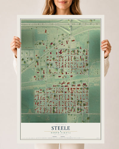 Map of Steele, North Dakota, 24 x 36 inch unframed archival matte print