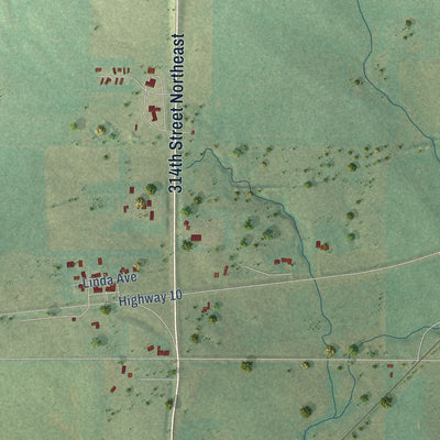 Close-up of the map of Sterling, North Dakota print showing street and building detail
