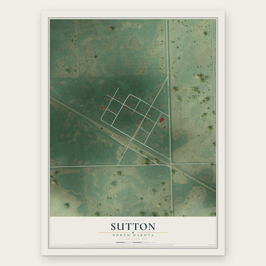 Sutton, North Dakota map print, the full design