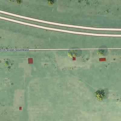 Second close-up of the map of Tappen, North Dakota print showing more streets and buildings