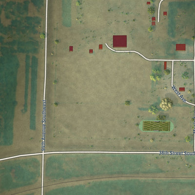 Second close-up of the map of Taylor, North Dakota print showing more streets and buildings