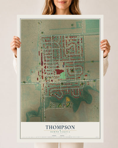 Map of Thompson, North Dakota, 24 x 36 inch unframed archival matte print