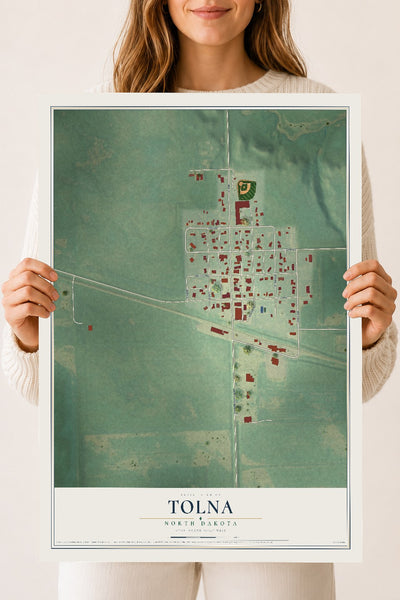 Map of Tolna, North Dakota, 18 x 24 inch unframed archival matte print