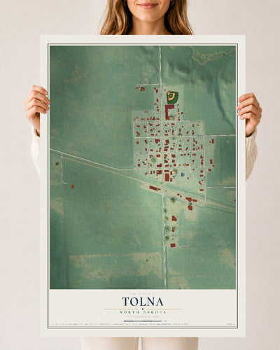 Map of Tolna, North Dakota, 24 x 36 inch unframed archival matte print
