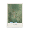 Map of Tuttle, North Dakota, 12 x 18 inch unframed archival matte print