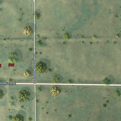 Second close-up of the map of Tuttle, North Dakota print showing more streets and buildings