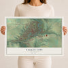 Map of Valley City, North Dakota, 12 x 18 inch unframed archival matte print