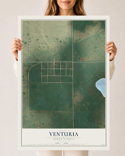 Map of Venturia, North Dakota, 24 x 36 inch unframed archival matte print