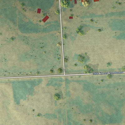 Second close-up of the map of Walcott, North Dakota print showing more streets and buildings