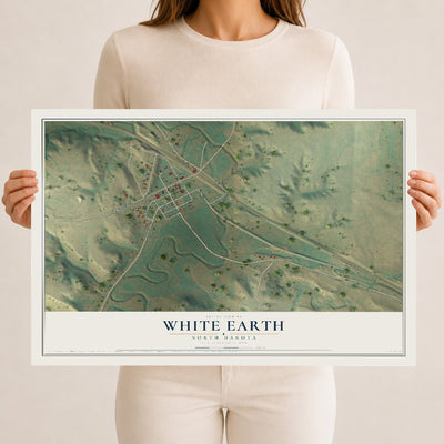 Map of White Earth, North Dakota, 12 x 18 inch unframed archival matte print