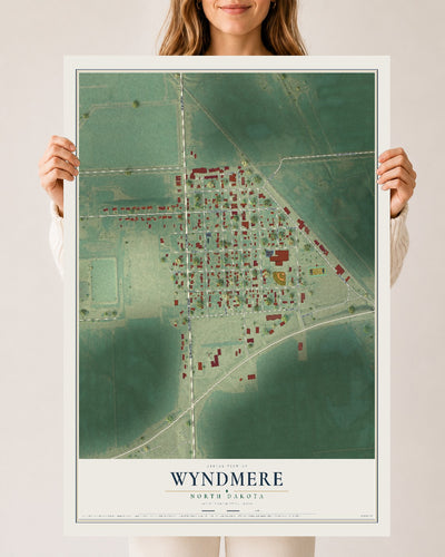 Map of Wyndmere, North Dakota, 24 x 36 inch unframed archival matte print