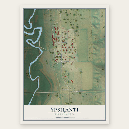 Ypsilanti, North Dakota map print, the full design