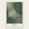 Archer, Nebraska map print, the full design
