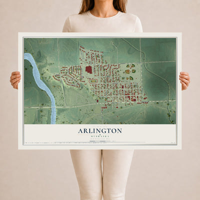 Map of Arlington, Nebraska, 24 x 36 inch unframed archival matte print