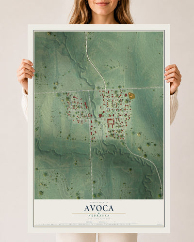 Map of Avoca, Nebraska, 24 x 36 inch unframed archival matte print
