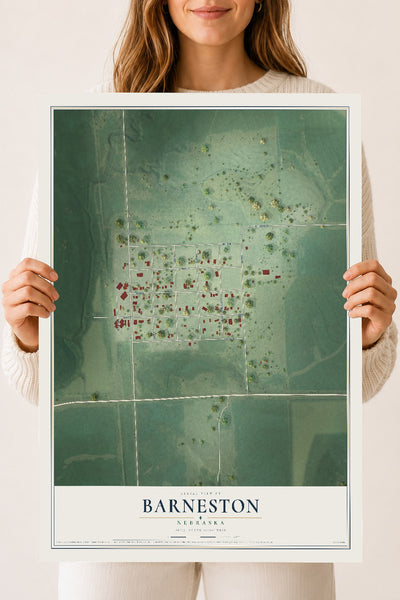 Map of Barneston, Nebraska, 18 x 24 inch unframed archival matte print