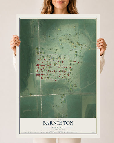 Map of Barneston, Nebraska, 24 x 36 inch unframed archival matte print