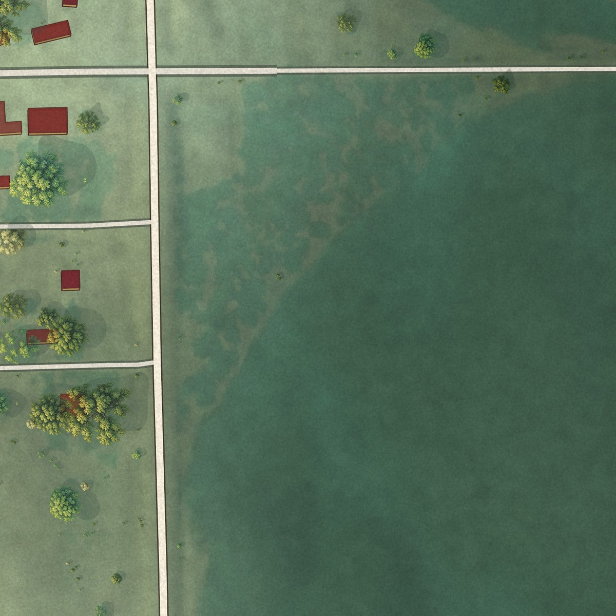 Second close-up of the map of Bartlett, Nebraska print showing more streets and buildings