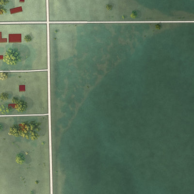 Second close-up of the map of Bartlett, Nebraska print showing more streets and buildings