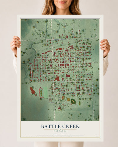 Map of Battle Creek, Nebraska, 24 x 36 inch unframed archival matte print