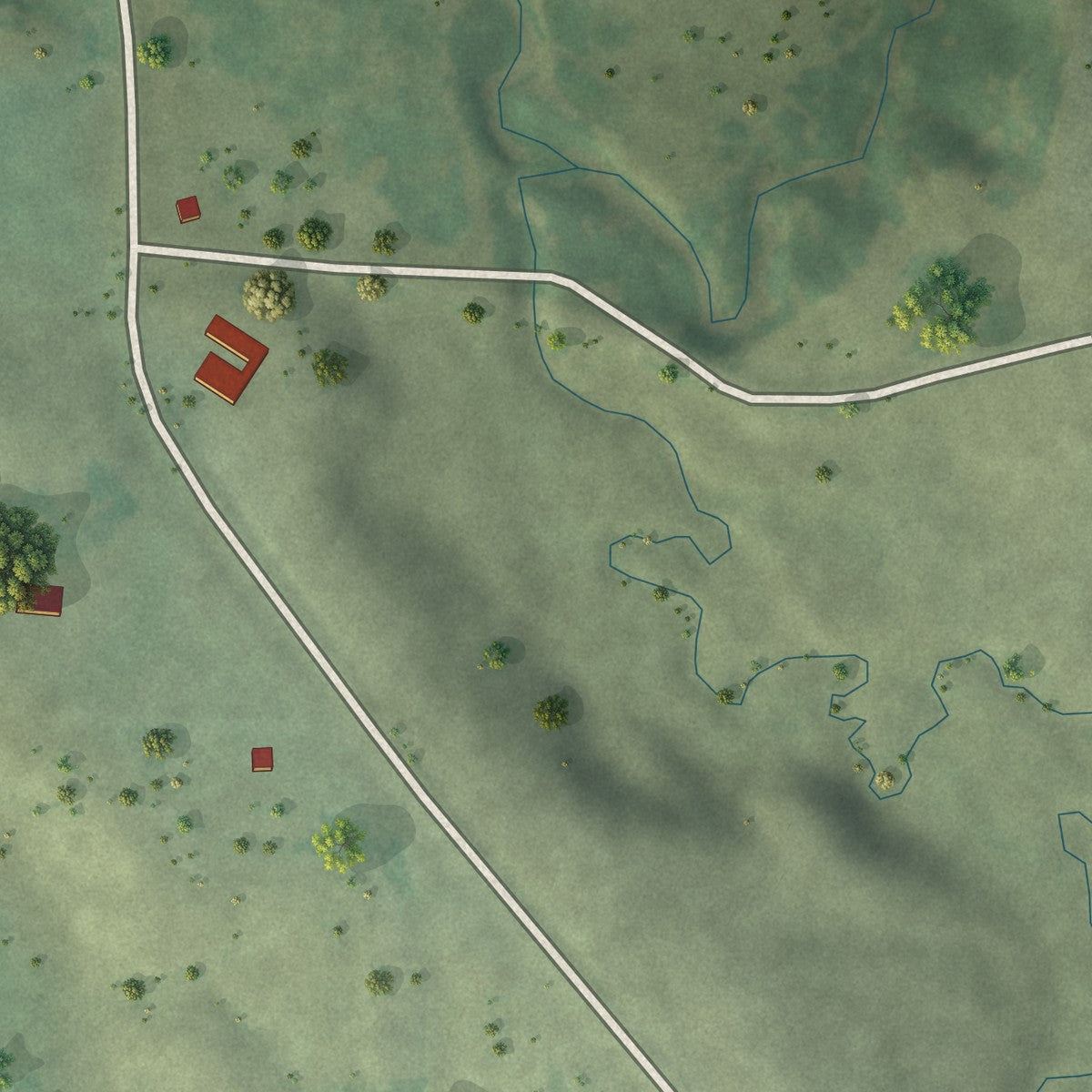Second close-up of the map of Bazile Mills, Nebraska print showing more streets and buildings
