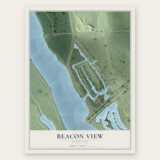 Beacon View, Nebraska map print, the full design