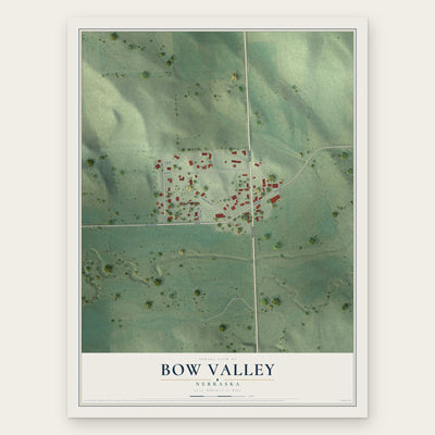 Bow Valley, Nebraska map print, the full design