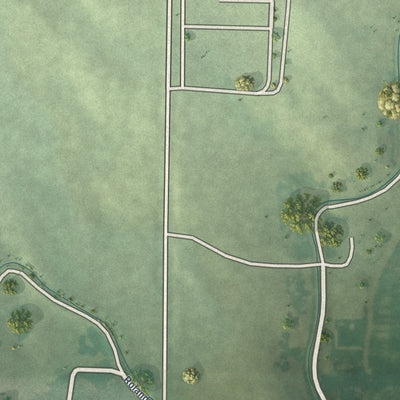 Second close-up of the map of Broadwater, Nebraska print showing more streets and buildings