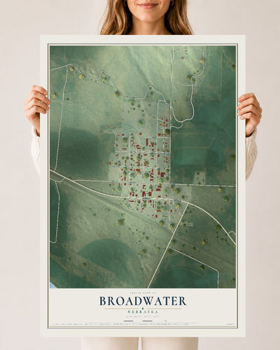 Map of Broadwater, Nebraska, 24 x 36 inch unframed archival matte print
