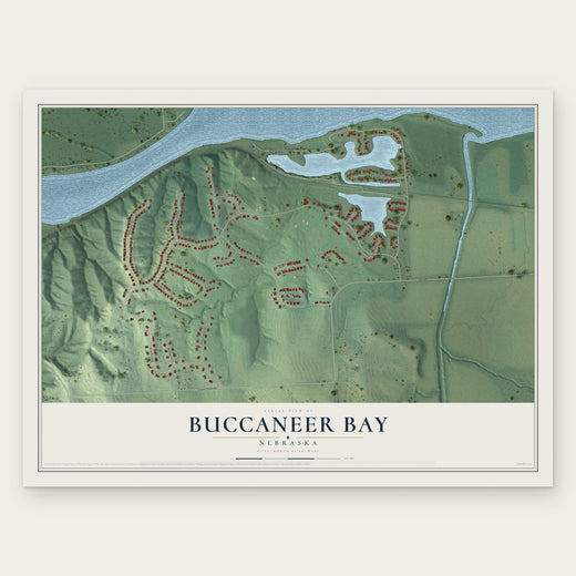 Buccaneer Bay, Nebraska map print, the full design